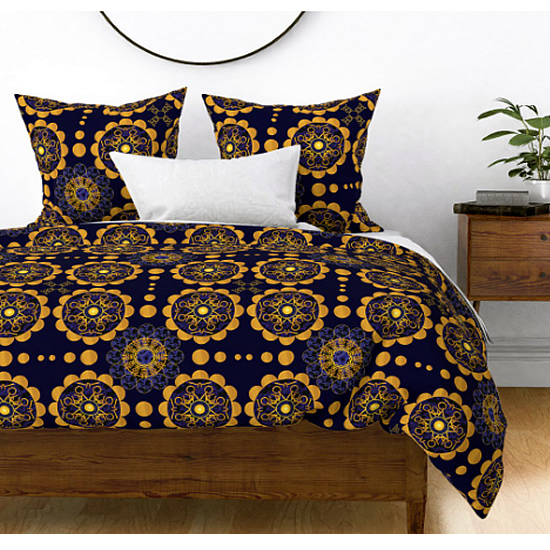 Tony duvet cover blue and gold t111